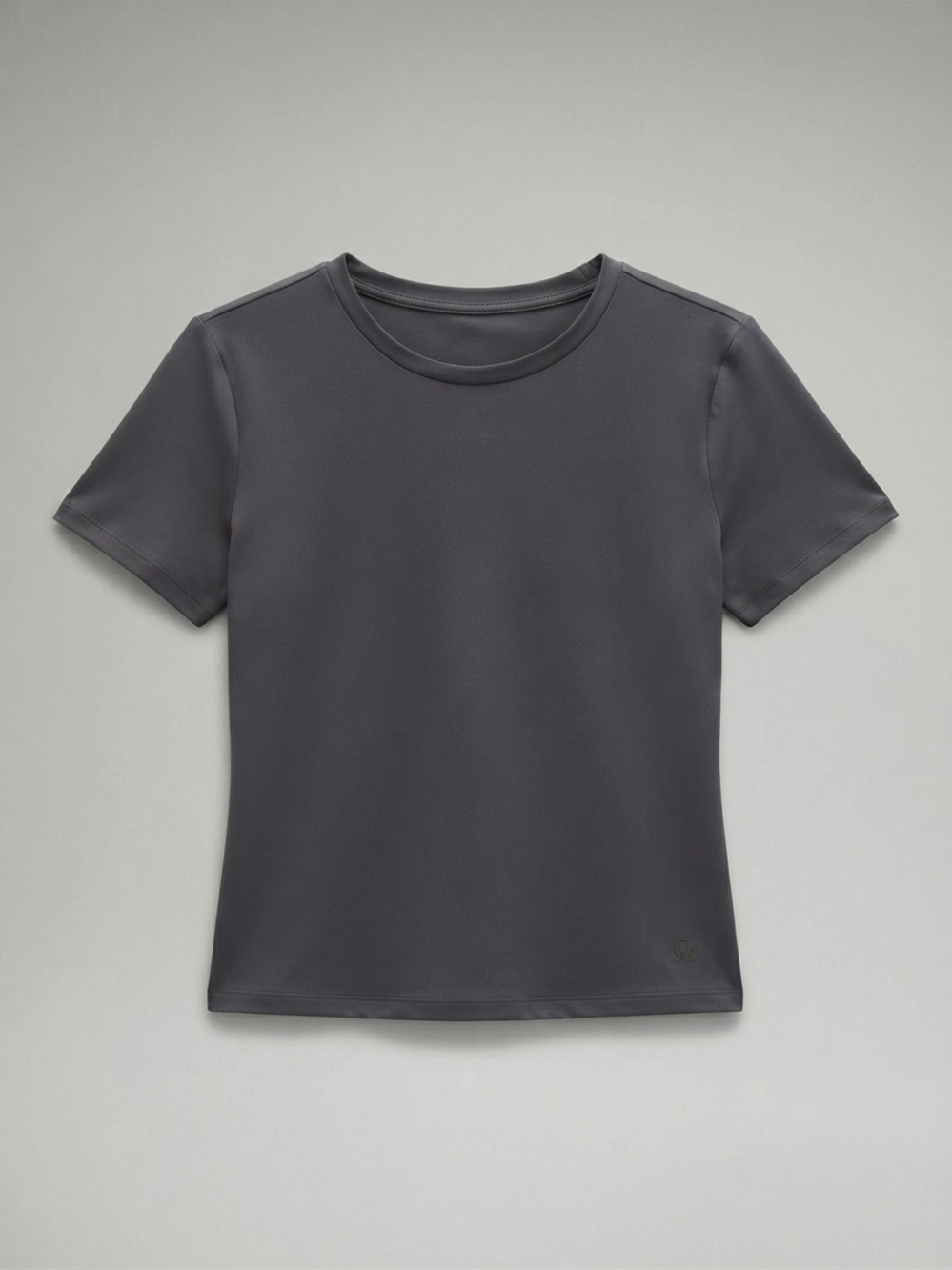 Women's Short Sleeve Crewneck Top - Charcoal Gray